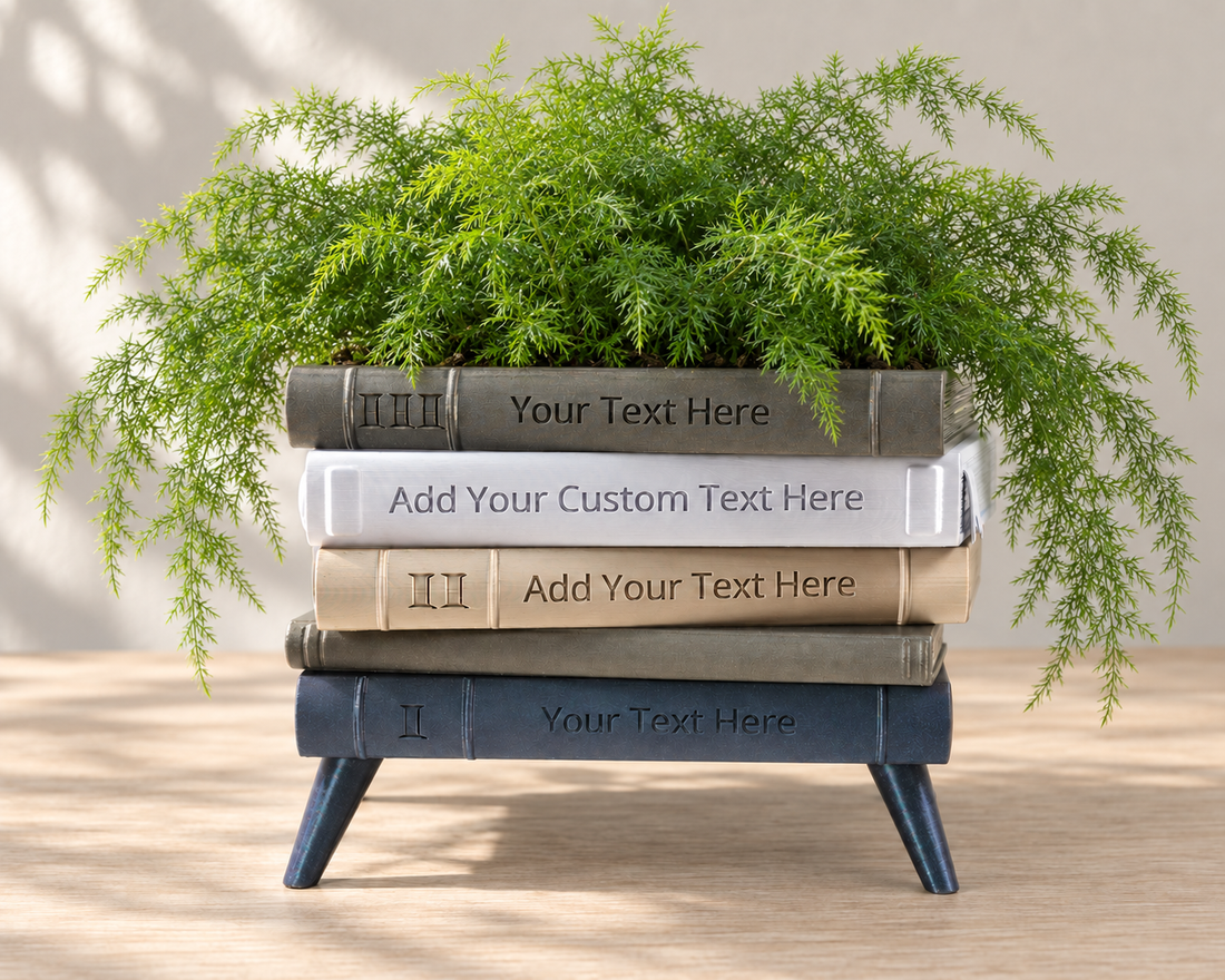Book Planter with Custom Text