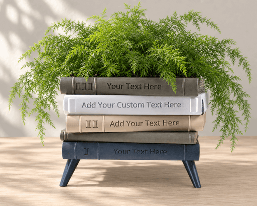 Personalized Book Planter with Legs “Orven 6” | Custom Text — product image 1