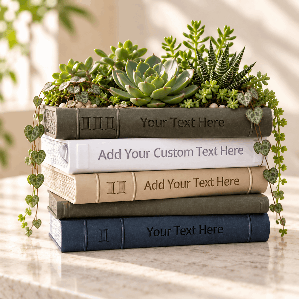 Personalized Book Planter “Orven 6” | Custom Text & Colors — product image 1