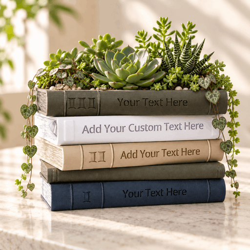 Personalized Book Planter “Orven 6” | Custom Text & Colors — product image 1