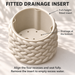 Braido fitted drainage insert guide showing the full-height liner and holes at the bottom