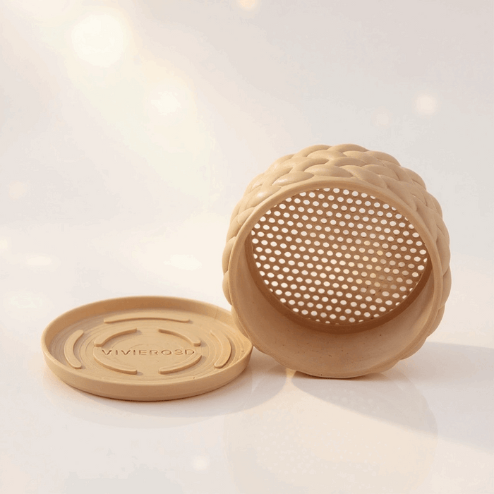 "Braido" Planter – 3D Printed Woven Pot with Saucer, Textured Modern Design for Indoor Plants