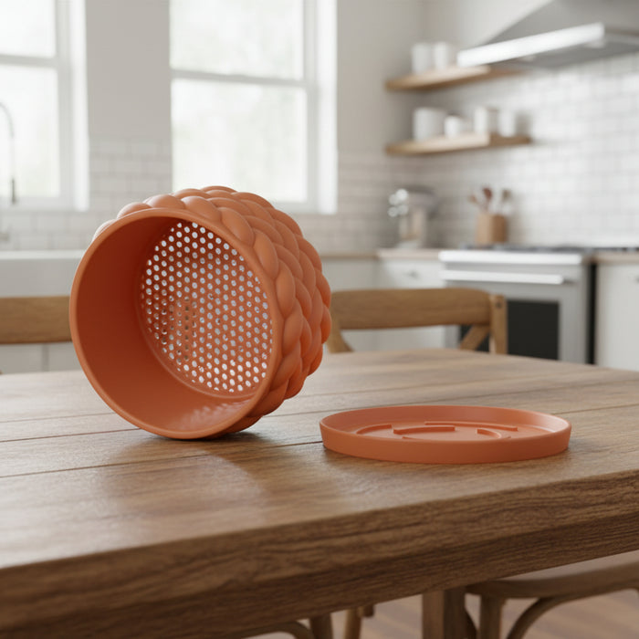 Modern Bonsai Planter “Braido” with Braided Texture