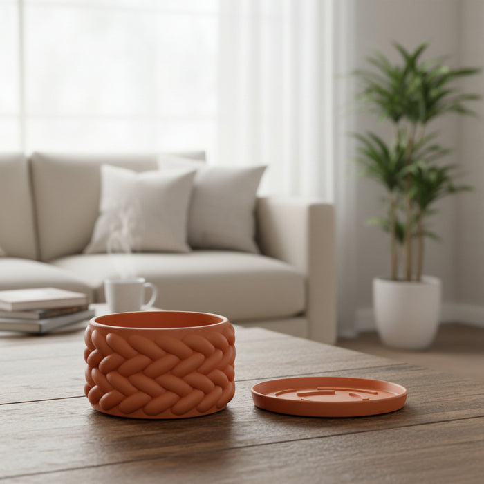 Modern Bonsai Planter “Braido” with Braided Texture