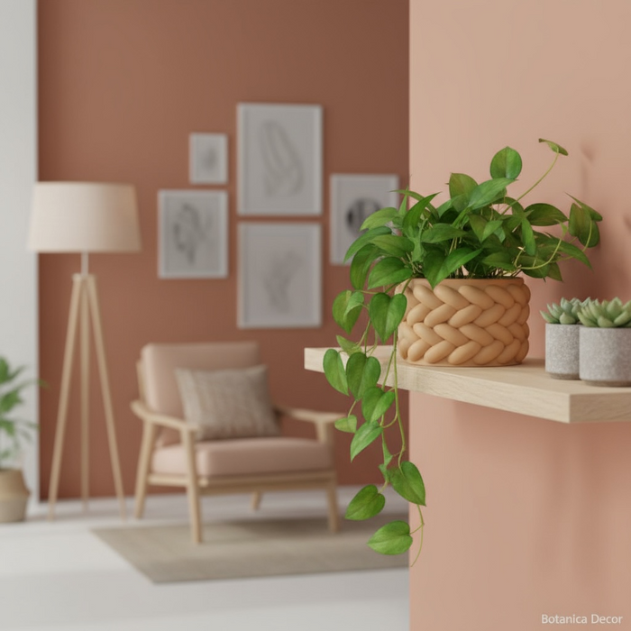 Braido Planter – 3D Printed Woven Pot with Saucer, Textured Modern Design for Indoor Plants