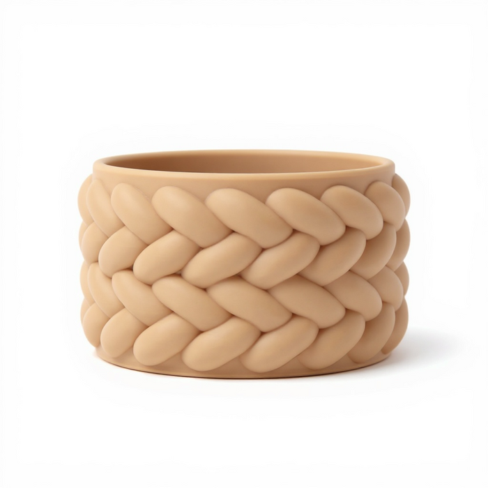 Braido Planter – 3D Printed Woven Pot with Saucer, Textured Modern Design for Indoor Plants