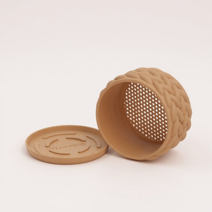 Braido Planter – 3D Printed Woven Pot with Saucer, Textured Modern Design for Indoor Plants