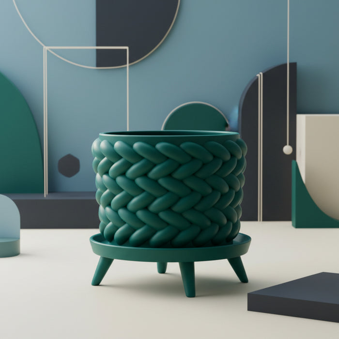 Planter with Legs “Braido” – 3D Printed Sculptural Plant Pot with Optional Drainage