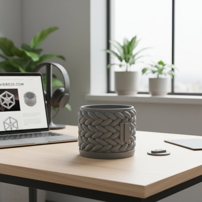 Wall Planter "Braido"– 3D Printed Braided Wall-Mounted Planter