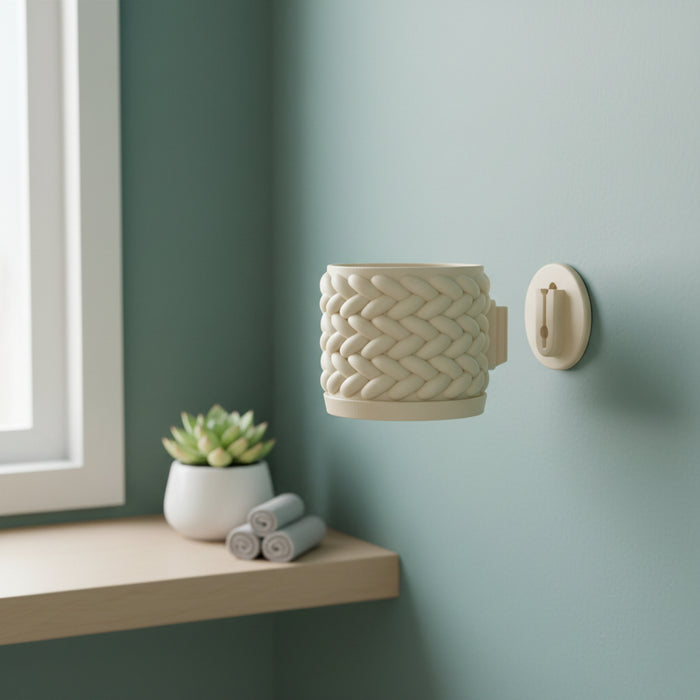 Wall Planter "Braido"– 3D Printed Braided Wall-Mounted Planter