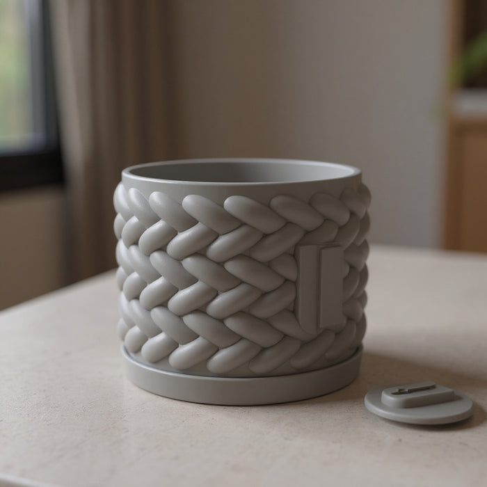 Wall Planter "Braido"– 3D Printed Braided Wall-Mounted Planter