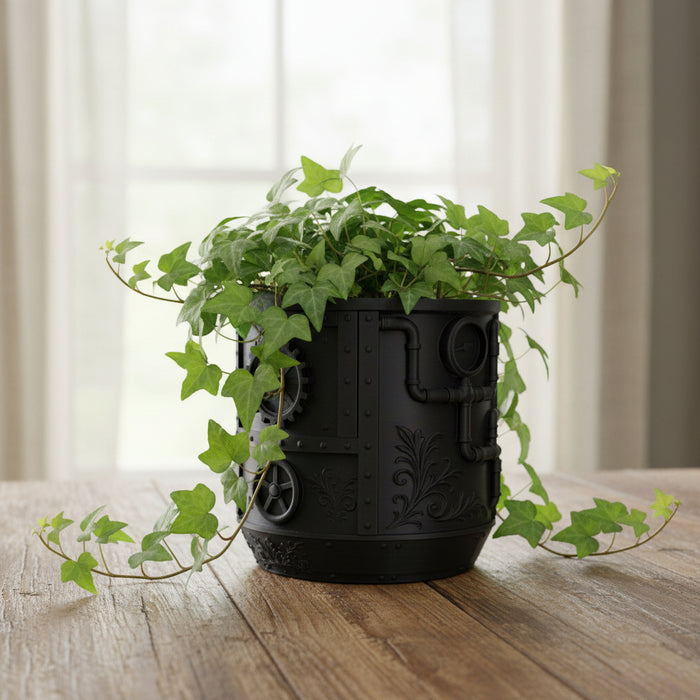 Unique Planter  "Brassel" with Drainage + Saucer