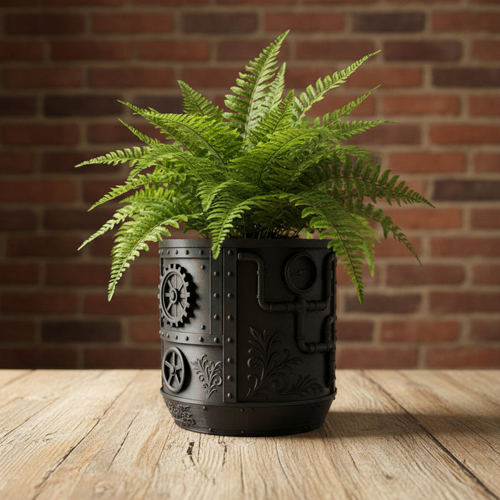 Unique Planter  "Brassel" with Drainage + Saucer