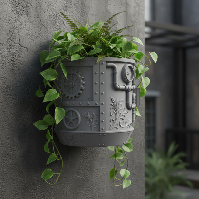 Wall Planter with Industrial Details "Brassel"