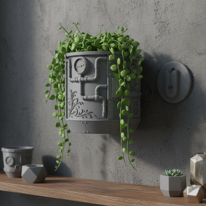 Wall Planter with Industrial Details "Brassel"