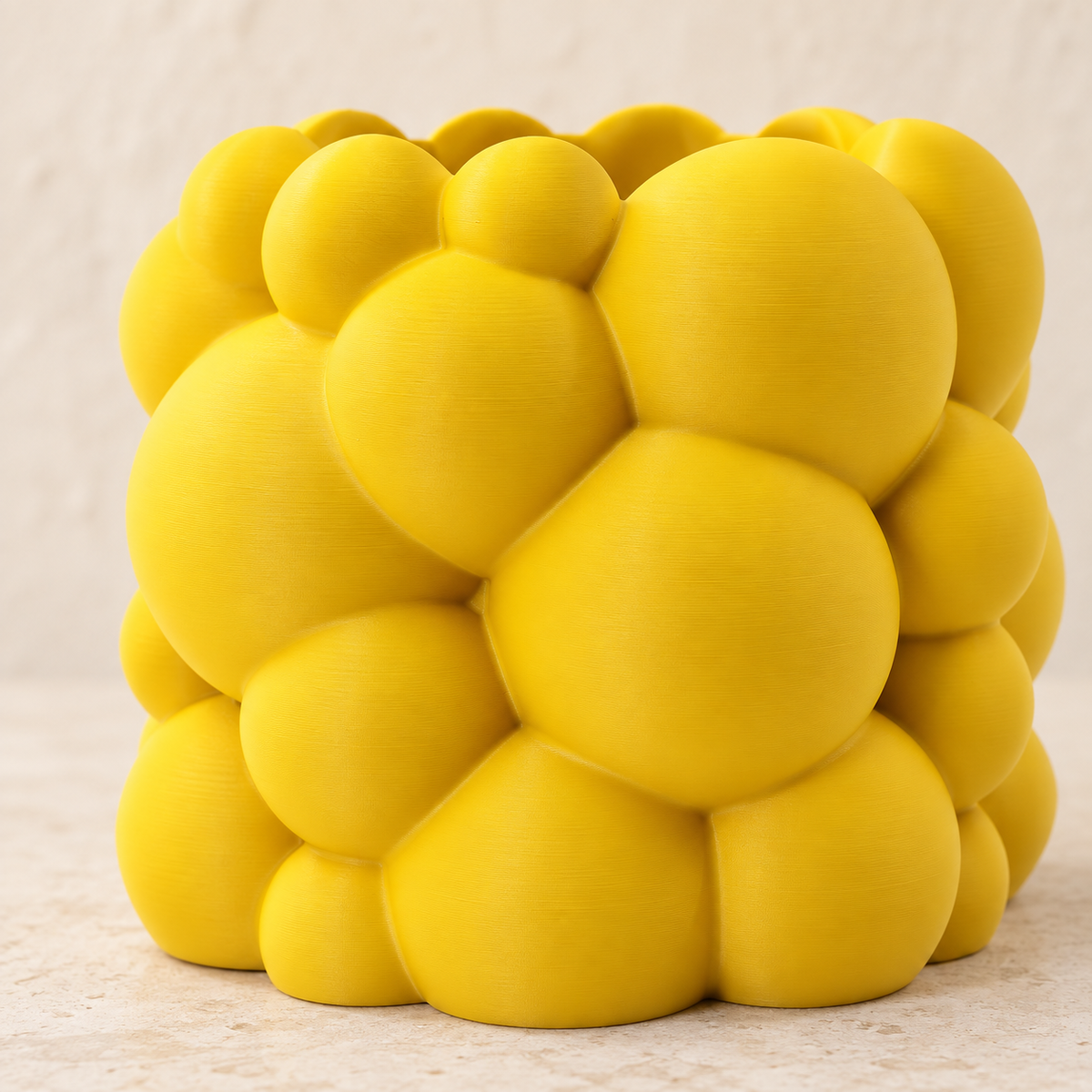 Bubble bubble planter showing volumetric rounded bubble texture across the design