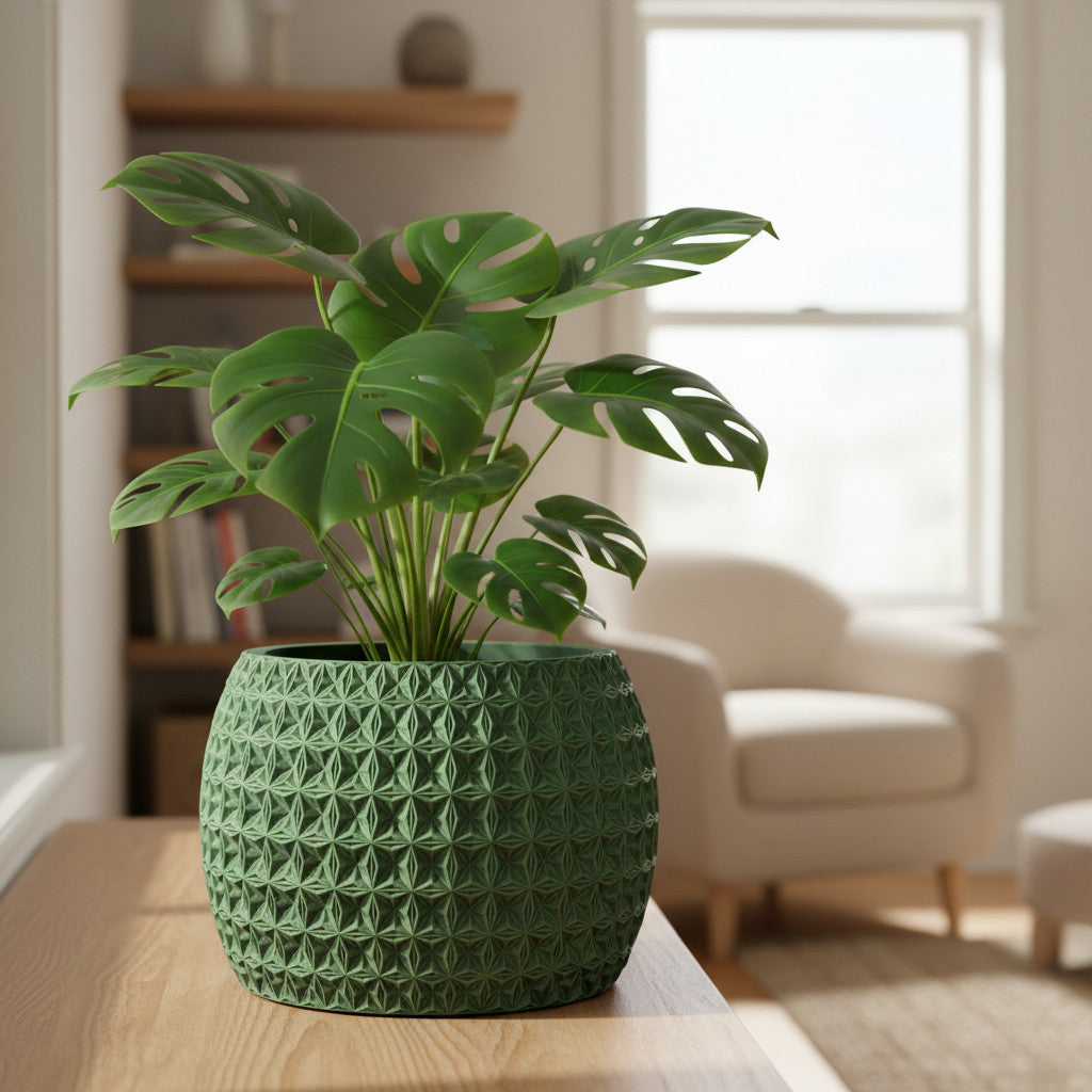 Burst geometric indoor planter, product view 3