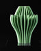 Angled view of Calyra organic sculptural vase with pointed petal fins