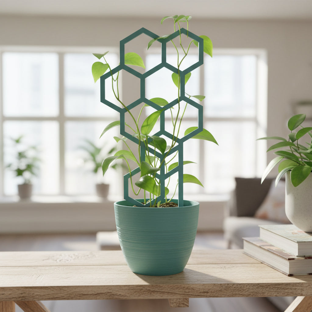 Cluster clustered decorative support stake for indoor climbing plants, front view