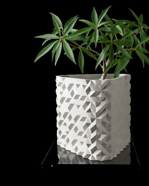 Cobble II indoor planter styled with plant