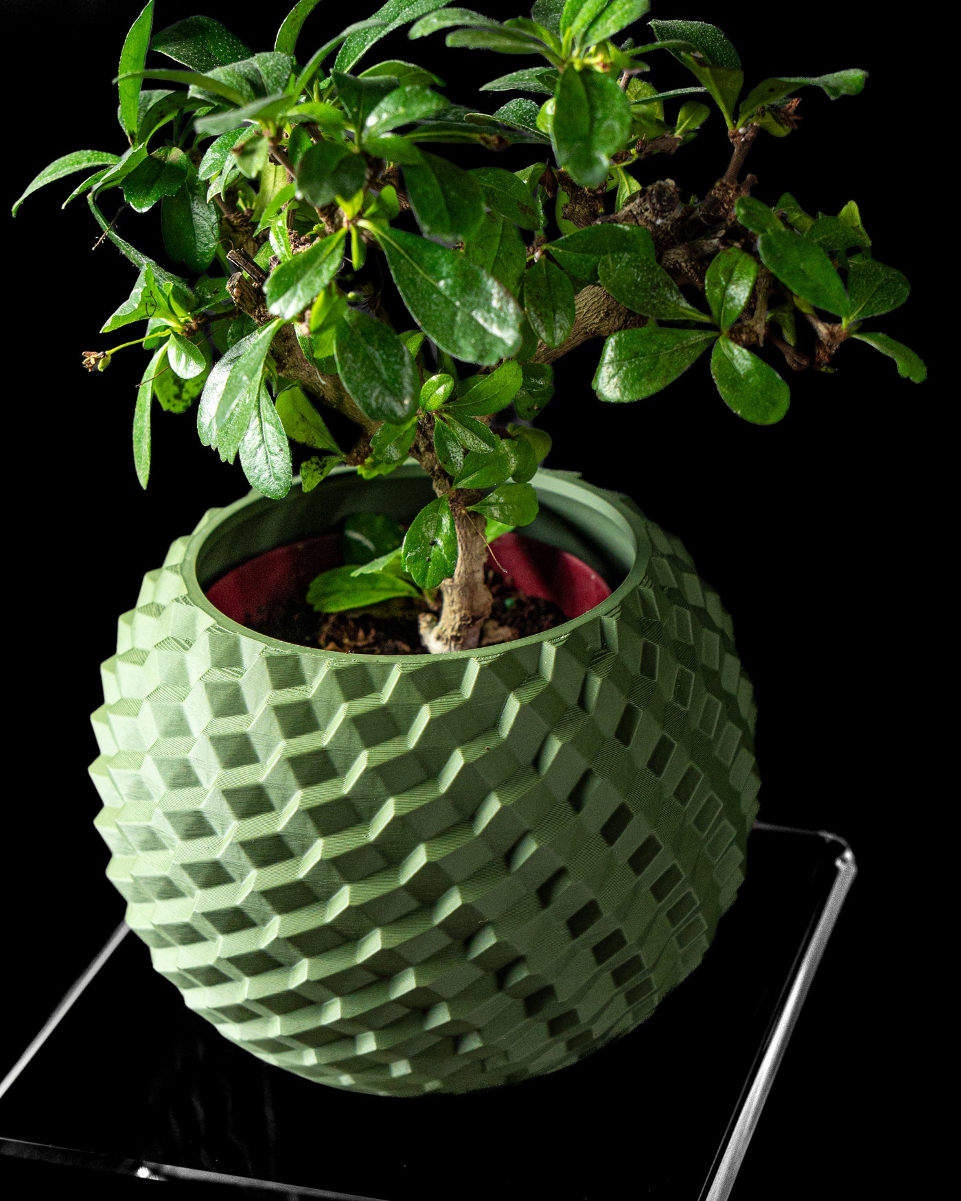 Cobble indoor plant pot angled view showing planting opening