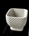 Connect square textured indoor planter pot, angled front view