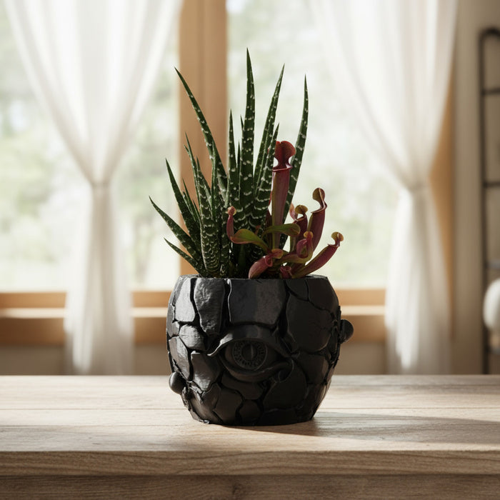3D Printed "Cragma" Planter – Modern Sculptural Pot for Indoor Plants