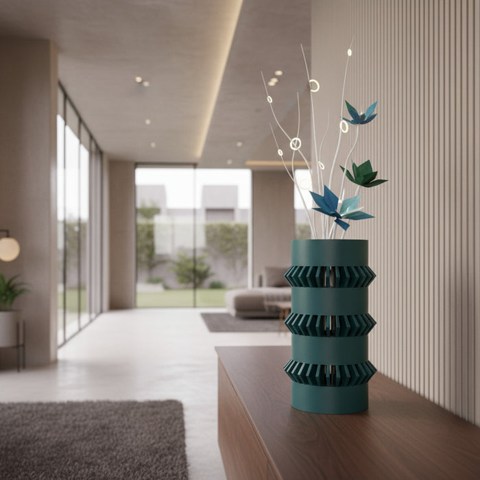 Custom 3D Printed Vase “Curn” – Choose Multicolor or Single Color, Modern Geometric Decor