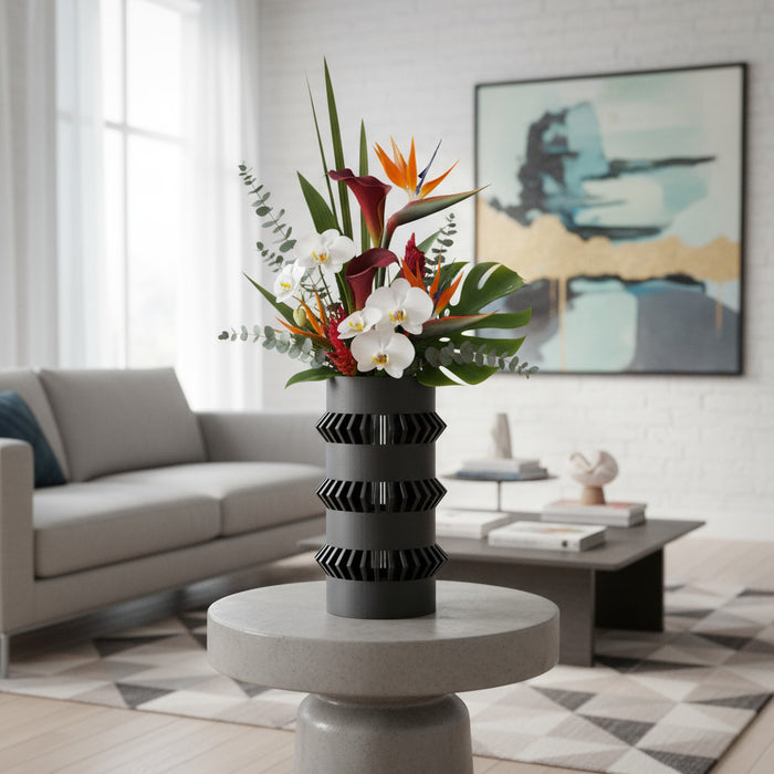 Custom 3D Printed Vase “Curn” – Choose Multicolor or Single Color, Modern Geometric Decor