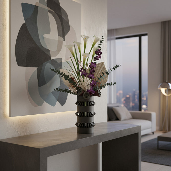 Custom 3D Printed Vase “Curn” – Choose Multicolor or Single Color, Modern Geometric Decor