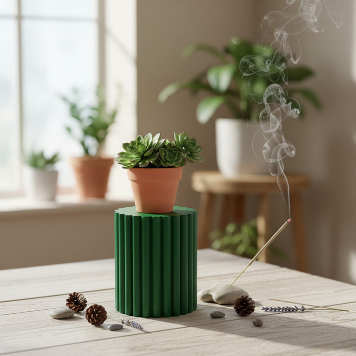 Plant Stand for Indoor Planters "Pillar" | Fluted Pedestal Base