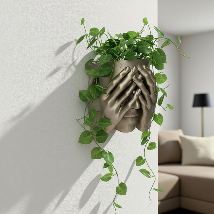 Hidden Face Head Planter Sculpture – 3D Printed Face Wall Planter, Artistic Bust Flower Pot for Unique Home Decor