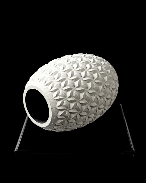 DiStar vase side view showing repeating star relief