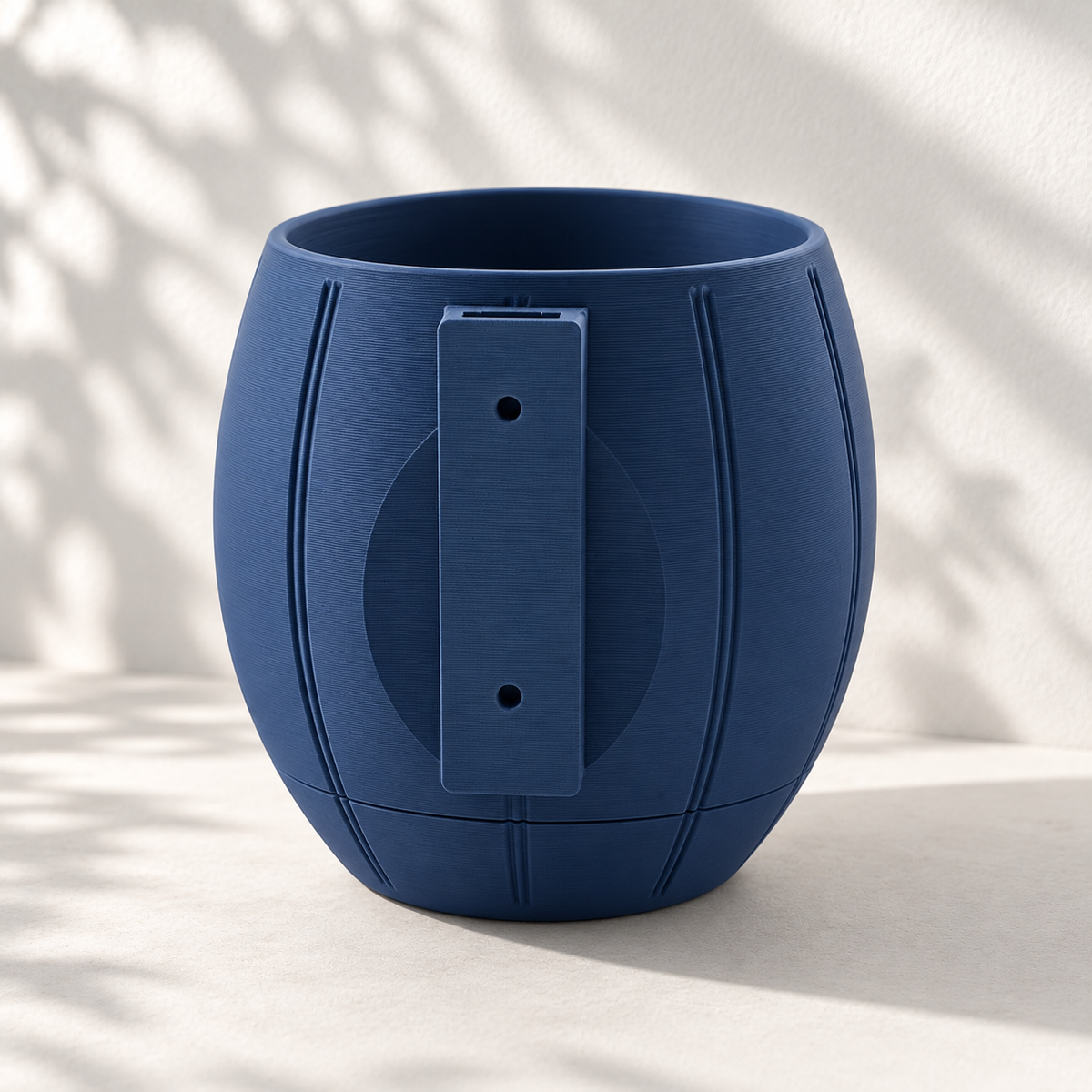 Rear view of the Duoro wall planter showing its matching mounting plate and two fixing holes.