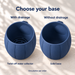 Duoro drainage guide comparing the removable water collector version with the solid-base option; one planter per order.
