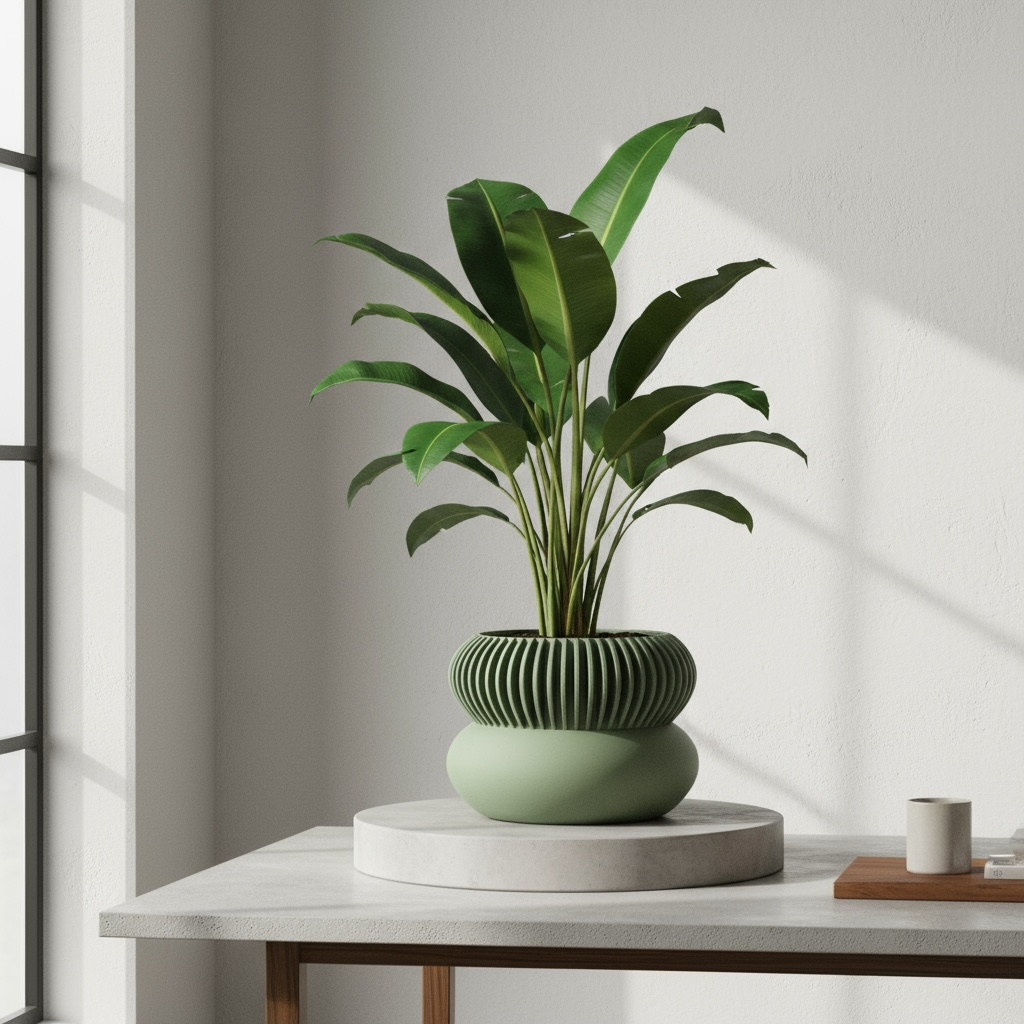 Elomi ribbed indoor planter, product view 14