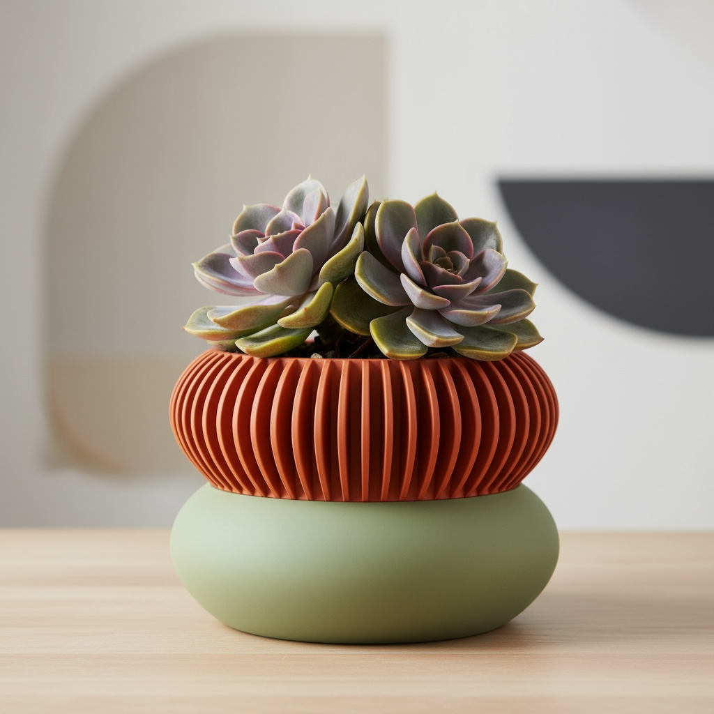 Elomi ribbed indoor planter, product view 16