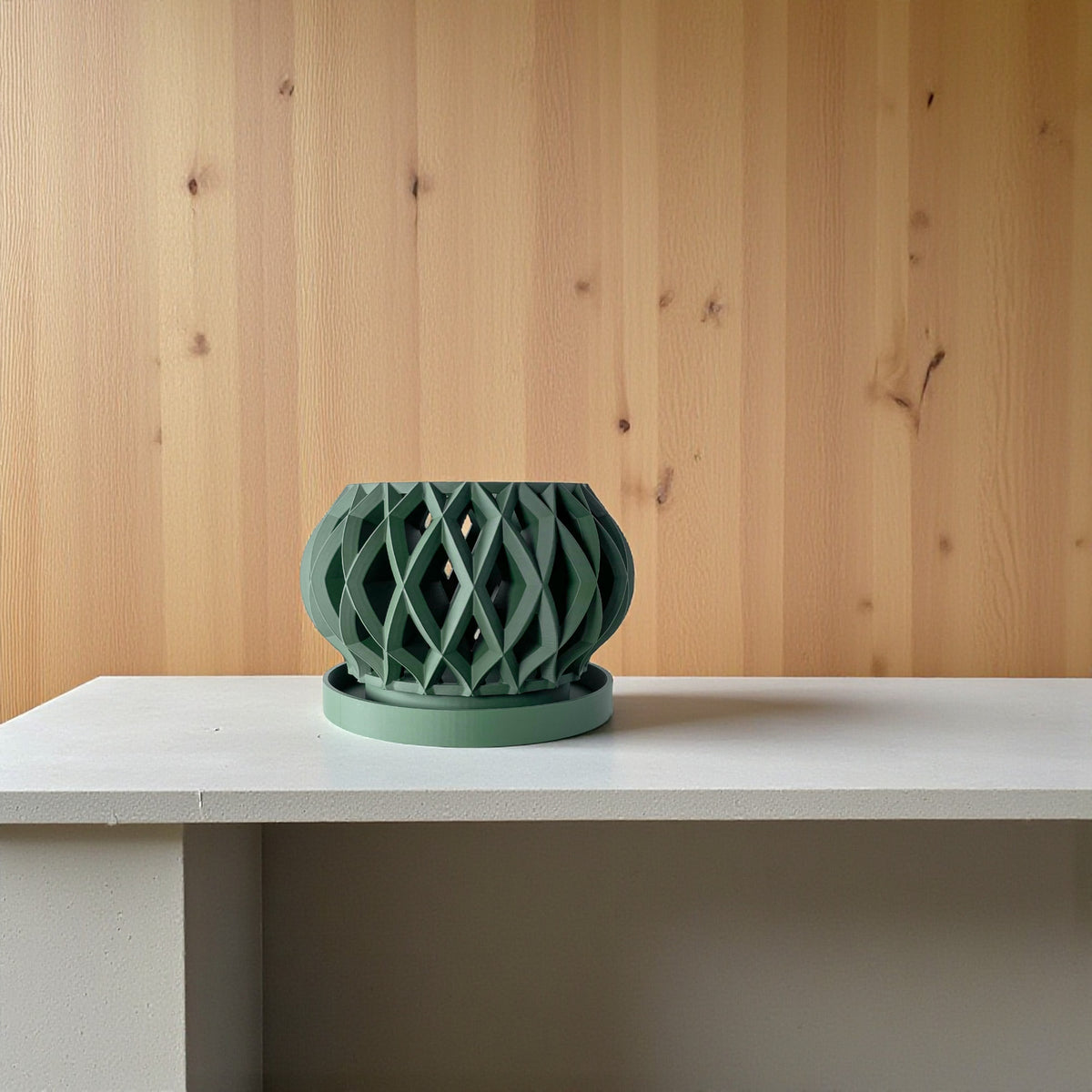 Elson diamond lattice ventilated orchid pot, top opening view