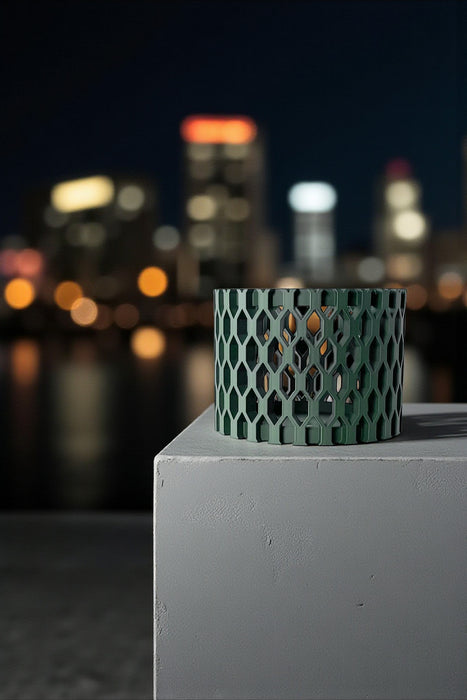 Hexagon Orchid Pot "Erna" • 3D Printed Honeycomb Planter with Drainage Saucer