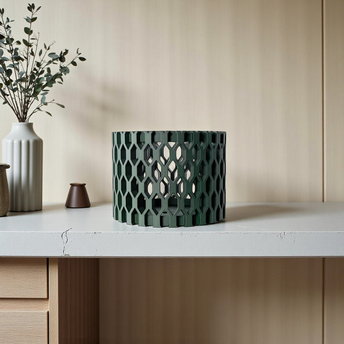 Hexagon Orchid Pot "Erna" • 3D Printed Honeycomb Planter with Drainage Saucer