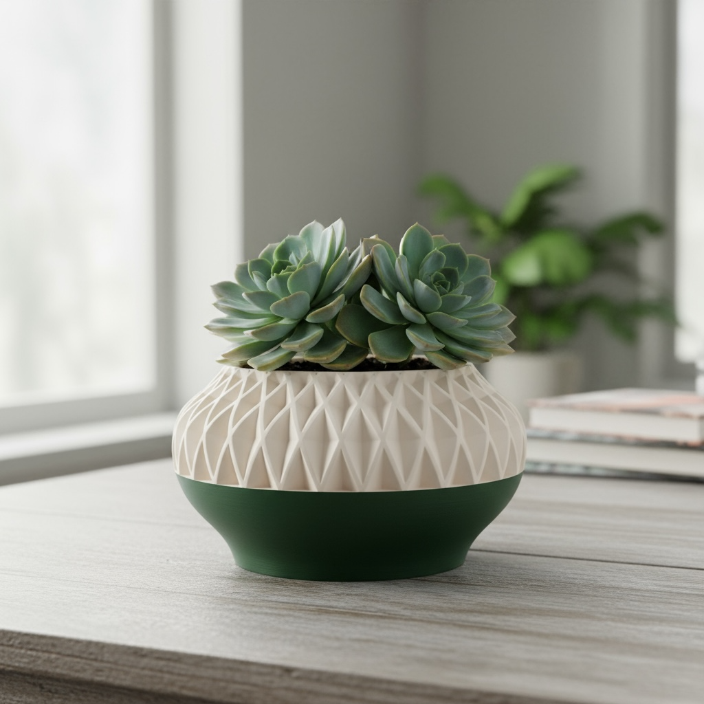 Ersos geometric indoor planter, product view 3