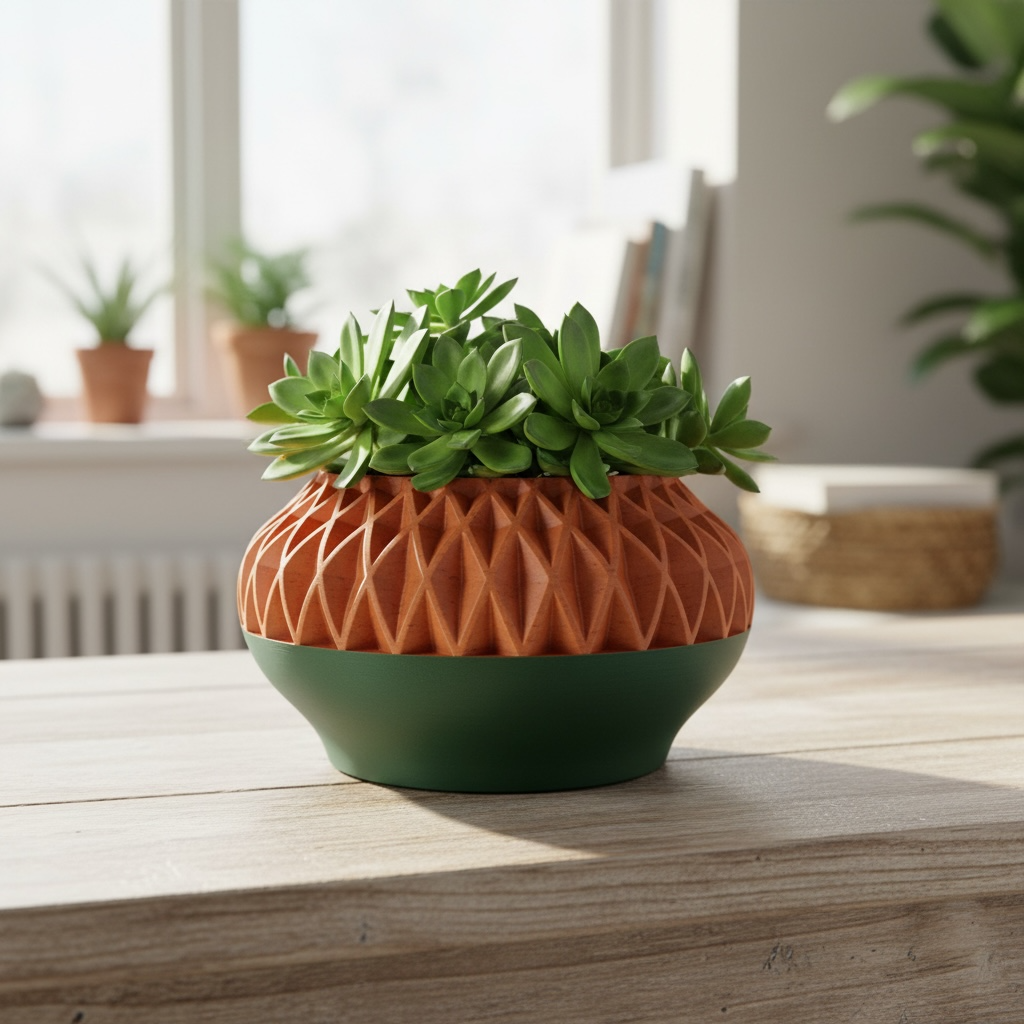 Ersos geometric indoor planter, product view 4
