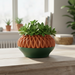 3D printed geometric planter, modern decorative pot, textured plant pot for succulents – “Ersos”