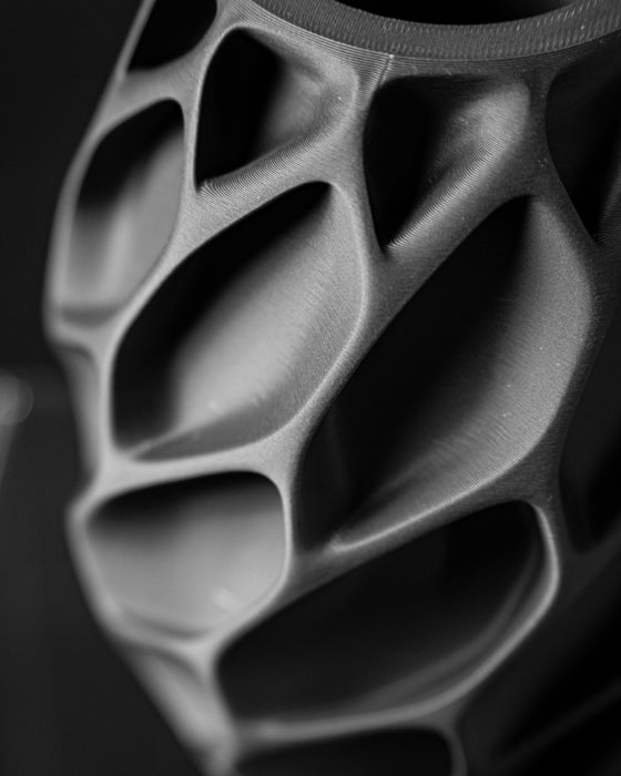 Close-up of Exo vase deep organic cellular texture