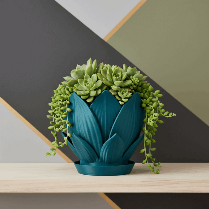 3D Printed Petal Planter | Floral Design Succulent Pot | Nature Inspired Planter — "Florenn"· by Viviero3D