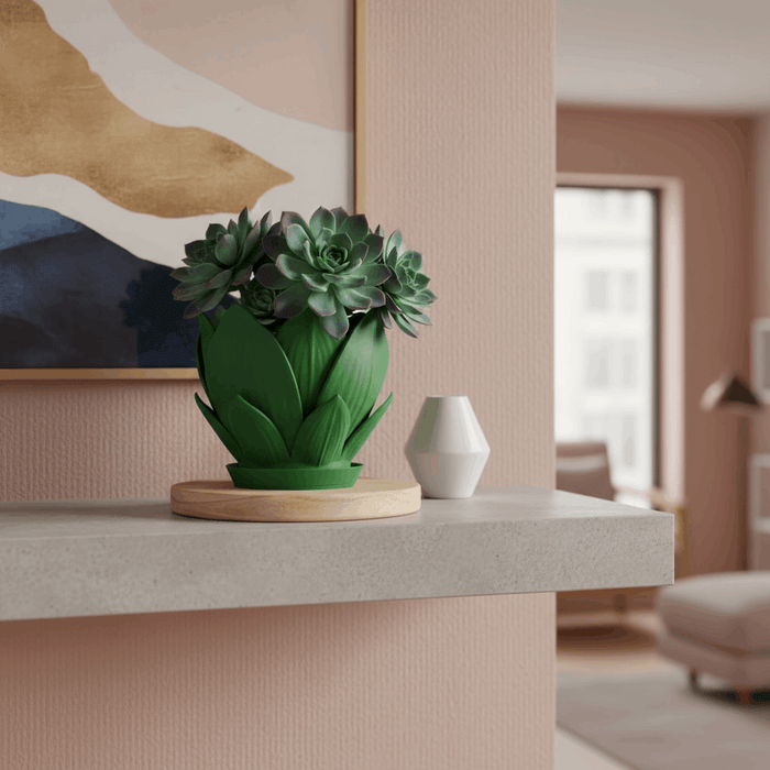 3D Printed Petal Planter | Floral Design Succulent Pot | Nature Inspired Planter — "Florenn"· by Viviero3D