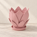 Florenn sculptural planter styled to show layered petal form around the planting opening