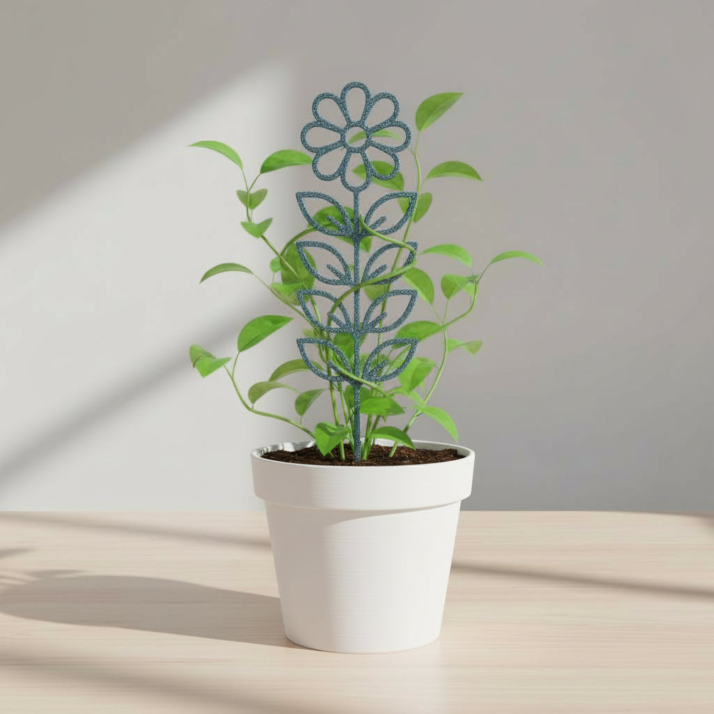 Floro floral plant support stake for indoor climbing plants, front view