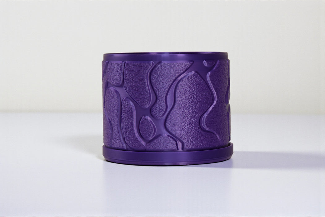 Flow 3D Printed Planter Pot with Saucer – Unique Decorative Plant Pot for Succulents and Houseplants