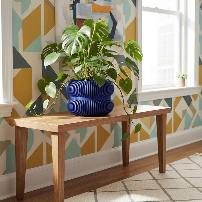 Modern 3D Printed Planter Pot "Fulix" | Textured Large Plant Pot with Drainage Option | Multicolor or Single Color